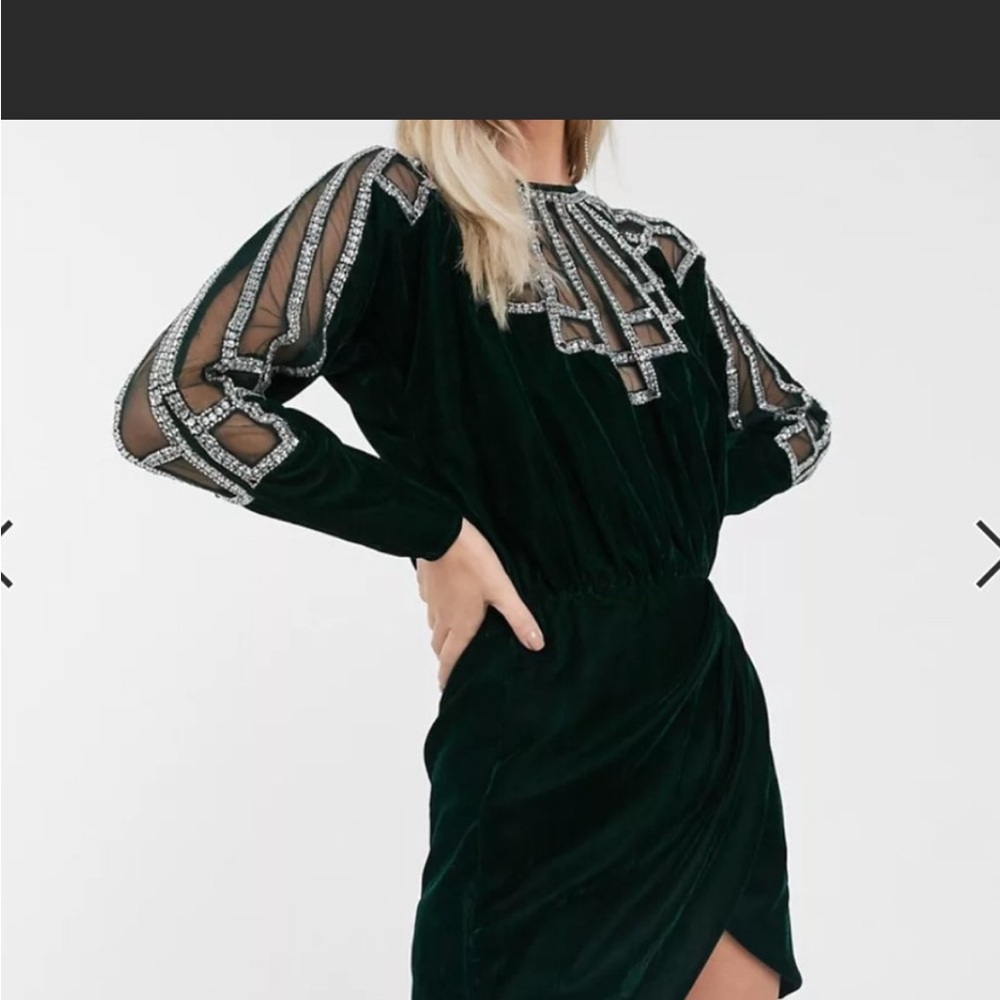 Asos velvet dress with beautiful details. A great holiday dress!